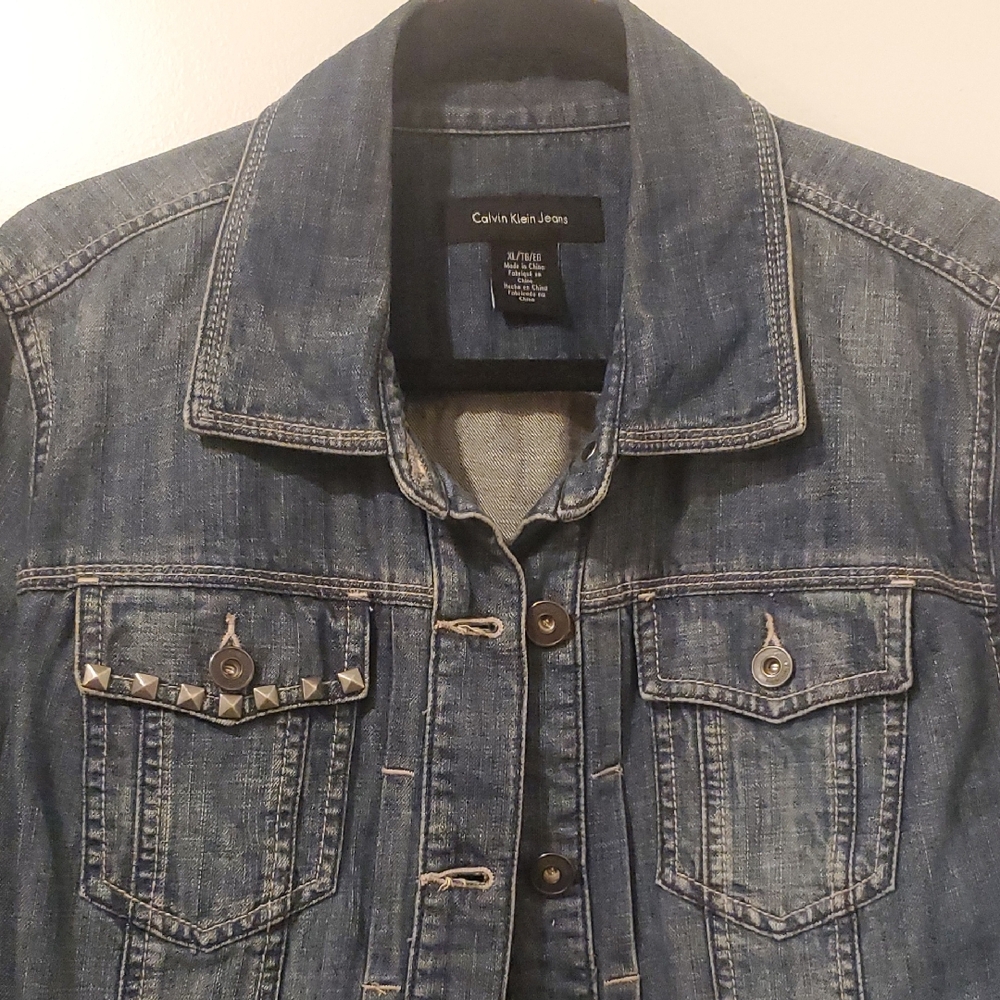 Calvin Klein Studded Blue Denim Jacket